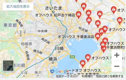 オフハウスの千葉県の店舗一覧地図