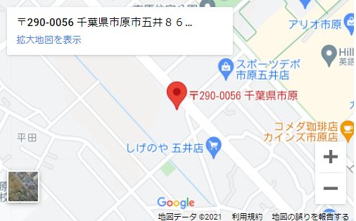 まる井呉服店の地図（千葉県）