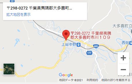 野口染工場ふじもりの千葉県夷隅郡の地図